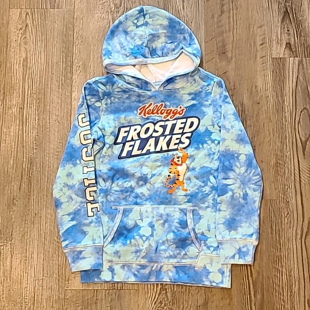 Justice Frosted Flakes, Tony the Tiger, Tie Dye Hoodie Size Medium